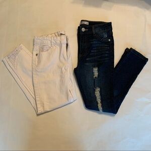 Bundle skinny jeans blue and white young adult 8  casual set